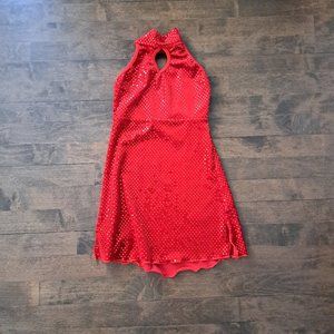 Six-O red Christmas sparkle Holiday dance skating dress size 10-12